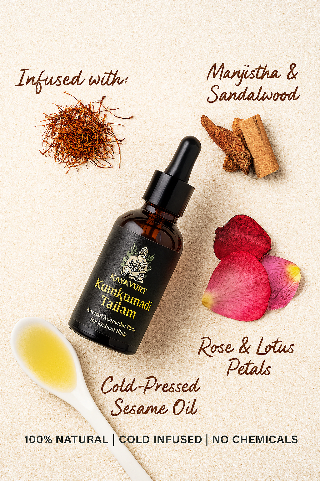 Kumkumadi Tailam Face Oil – 30ml dropper – ₹349