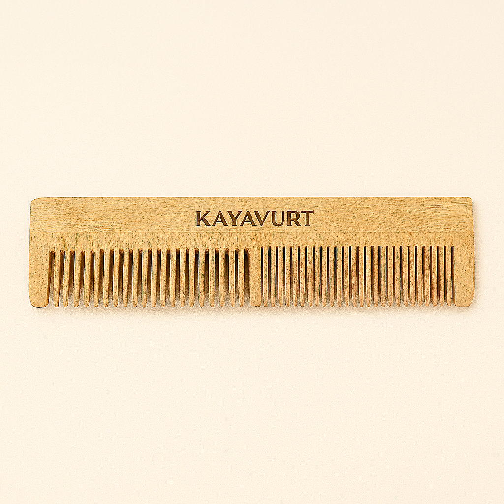Neem Wood Dual Teeth Comb – Ayurvedic & Anti-Frizz (₹99)
