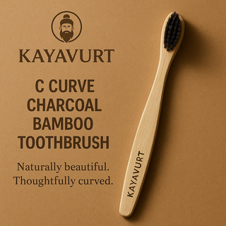 Wooden Charcoal Toothbrush – Natural Bamboo Handle – ₹49