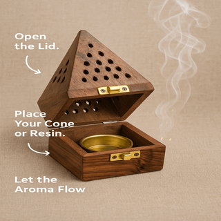 Handcrafted Wooden Dhoop Pyramid Incensifier – ₹249