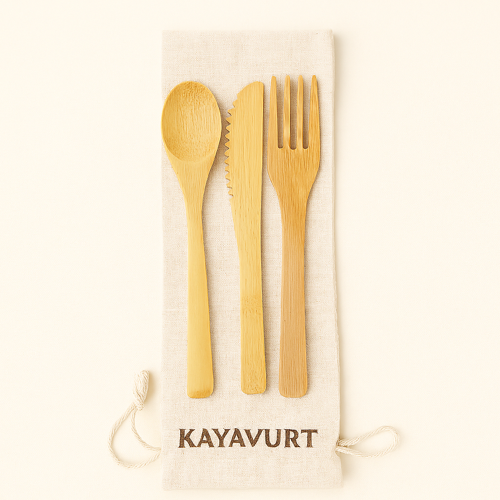 Handcrafted Wooden Cutlery Set – Eco-Friendly (Set of Fork, Spoon & Knife)