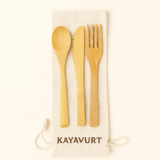 Handcrafted Wooden Cutlery Set – Eco-Friendly (Set of Fork, Spoon & Knife)