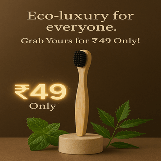 Wooden Charcoal Toothbrush – Natural Bamboo Handle – ₹49